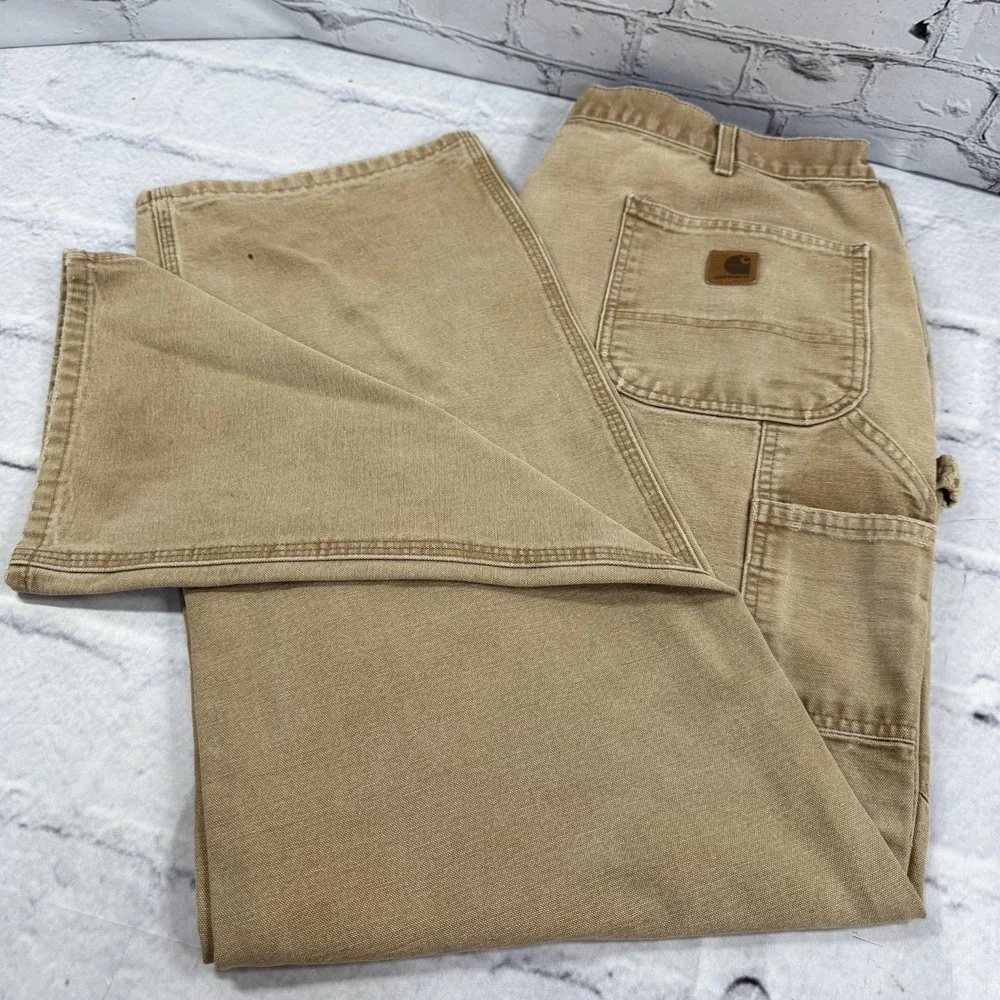 Carhartt Mens Washed Duck Work Pants 38x32 Original Dungaree Fit B11-BRN 2018 *E